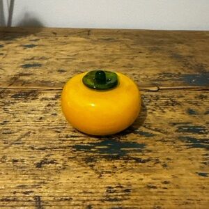 Yellow and Green Glass Persimmon